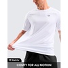 G Gradual Mens Workout Dry Fit Shirts Athletic Gym Lightweight T-Shirts | Moisture Wicking, Breathable, Soft Performance Comfortable Tee Shirts Running Tennis Sports Active(C White)