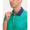 Men’s Golf Polo Shirts Dry Fit Print Golf Shirts for Men Breathable | Breathable, Quick-Dry, Lightweight, Moisture-wicking, Sun Protection, Tennis, Sports, Daily, High-Elasticity(Green Polka Dot)