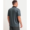 Men’s Golf Polo Shirts Dry Fit Print Golf Shirts for Men Breathable | Breathable, Quick-Dry, Lightweight, Moisture-wicking, Sun Protection, Tennis, Sports, Daily, High-Elasticity(Deep Grey Grid)