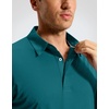 Mens Golf Shirt Grid Lightweight Short Sleeve Dry Fit Collared Polo Shirts | Moisture Wicking, Breathable,Performance Athletic Polo Shirts for Men(Peacock Green)