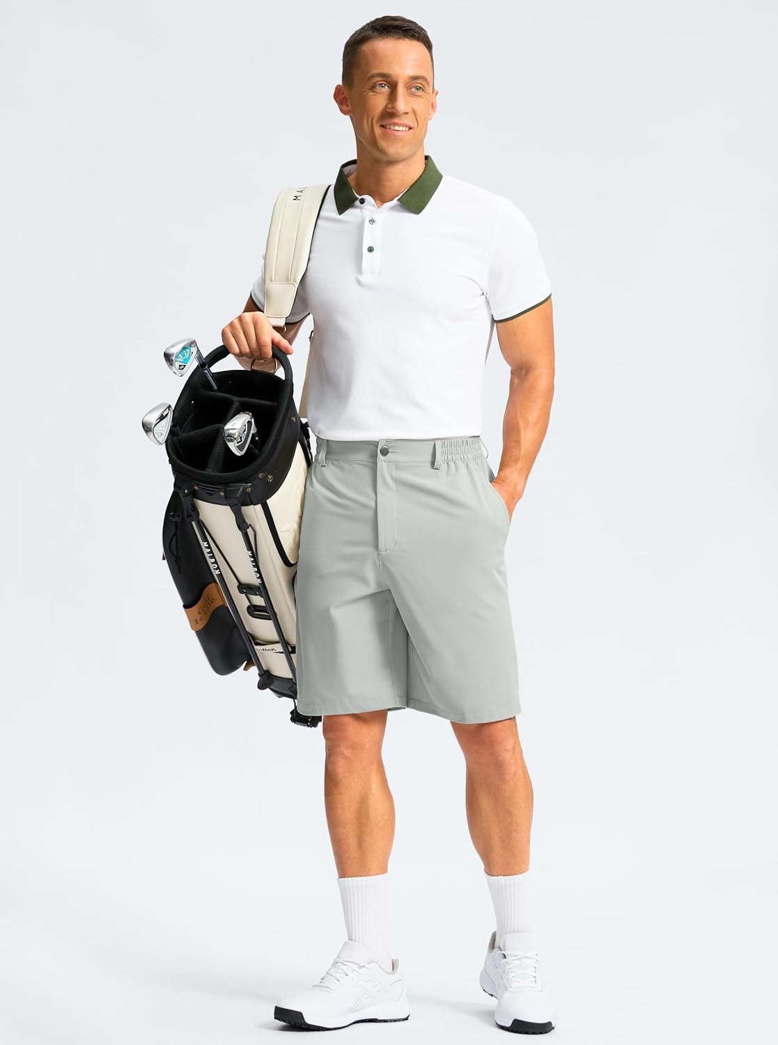 image:imageG Gradual Mens Casual Shorts 9 Lightweight Golf Shorts for Men Stretch Quick Dry Breathable Moisture wicking Expandable Waistband Zip fly Comfort