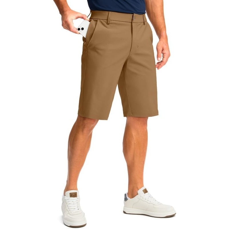 image:imageG Gradual Mens Golf Shorts with 4 Pockets 11 Inch Inseam Casual Shorts  Hidden Zip Pocket Stretch Quick Dry Breathable UPF50 Work Hiking Dress Shorts for MenDark Khaki