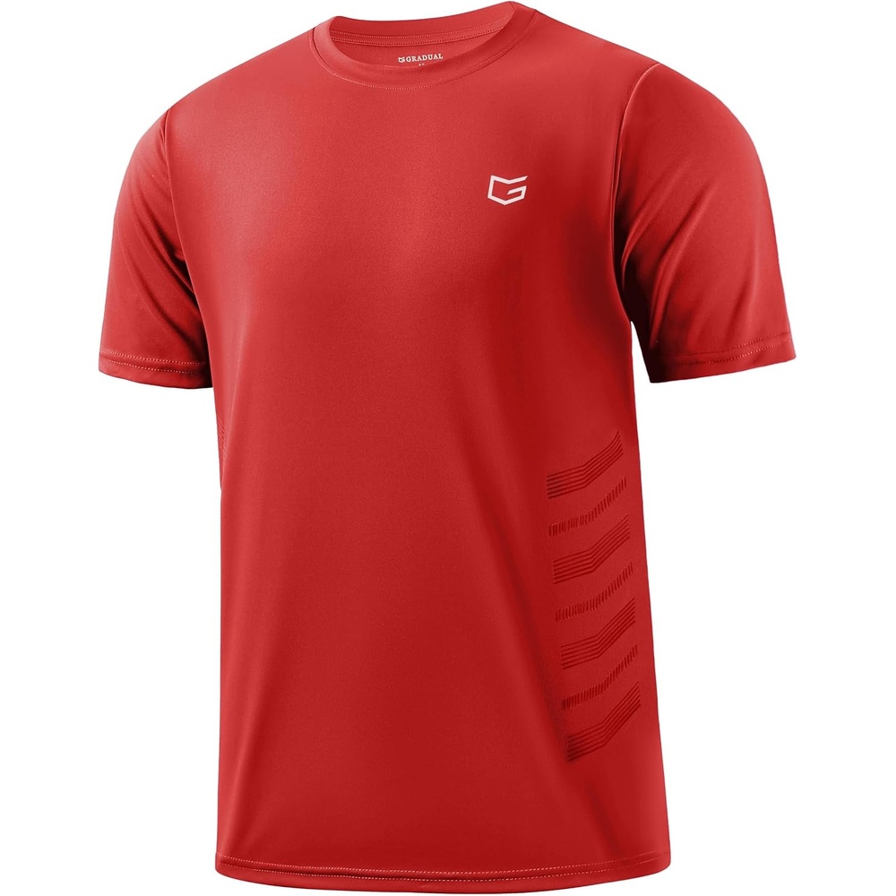 image:imageG Gradual Workout Shirts for Men Quick Dry Athletic Gym Running TShirt  Short Sleeve Crew Neck Tee Lightweight Moisture Wicking for Sport Active Hiking Outdoor Tennis CasualRed