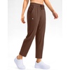 G Gradual Petite Pants for Women 7/8 Ankle Golf Pants with 3 Pockets | Petite Fit, Hidden Inner Pocket , Ultral Soft, Stretchy, Breathable, Travel, Teacher Outfits, Dress Up or Down(Brown)