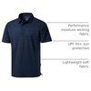 Men’s Golf Polo Shirts Dry Fit Moisture Wicking Performance Short Sleeve | Regular Fit, 3 Button, Collared Shirts, Sun Protection, Lightweight Breathable Pique Fabric, Athletic Work Smart Casual Polo(B-navy Coloured Lines)