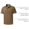 Men’s Golf Polo Shirts Dry Fit Moisture Wicking Performance Short Sleeve | Regular Fit, 3 Button, Collared Shirts, Sun Protection, Lightweight Breathable Pique Fabric, Athletic Work Smart Casual Polo(A-khaki)