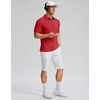 Men’s Golf Polo Shirts Dry Fit Moisture Wicking Performance Short Sleeve | Regular Fit, 3 Button, Collared Shirts, Sun Protection, Lightweight Breathable Pique Fabric, Athletic Work Smart Casual Polo(A-dark Red)