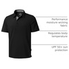 Men’s Golf Polo Shirts Dry Fit Moisture Wicking Performance Short Sleeve | Regular Fit, 3 Button, Collared Shirts, Sun Protection, Lightweight Breathable Pique Fabric, Athletic Work Smart Casual Polo(A-black)