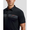 Men’s Golf Polo Shirts Dry Fit Moisture Wicking Performance Short Sleeve | Regular Fit, 3 Button, Collared Shirts, Sun Protection, Lightweight Breathable Pique Fabric, Athletic Work Smart Casual Polo(B-black Parallelogram)