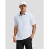 Men’s Golf Polo Shirts Dry Fit Moisture Wicking Performance Short Sleeve | Regular Fit, 3 Button, Collared Shirts, Sun Protection, Lightweight Breathable Pique Fabric, Athletic Work Smart Casual Polo(A-white)