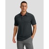 Men’s Golf Polo Shirts Dry Fit Moisture Wicking Performance Short Sleeve | Regular Fit, 3 Button, Collared Shirts, Sun Protection, Lightweight Breathable Pique Fabric, Athletic Work Smart Casual Polo(A-dark Grey)