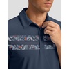 Men’s Golf Polo Shirts Dry Fit Moisture Wicking Performance Short Sleeve | Regular Fit, 3 Button, Collared Shirts, Sun Protection, Lightweight Breathable Pique Fabric, Athletic Work Smart Casual Polo(Navy Flower)
