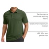 Men’s Golf Polo Shirts Dry Fit Moisture Wicking Performance Short Sleeve | Regular Fit, 3 Button, Collared Shirts, Sun Protection, Lightweight Breathable Pique Fabric, Athletic Work Smart Casual Polo(A-dark Green)