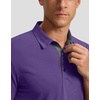 Men’s Golf Polo Shirts Dry Fit Moisture Wicking Performance Short Sleeve | Regular Fit, 3 Button, Collared Shirts, Sun Protection, Lightweight Breathable Pique Fabric, Athletic Work Smart Casual Polo(A-purple)