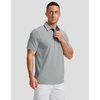 Men’s Golf Polo Shirts Dry Fit Moisture Wicking Performance Short Sleeve | Regular Fit, 3 Button, Collared Shirts, Sun Protection, Lightweight Breathable Pique Fabric, Athletic Work Smart Casual Polo(A-grey)