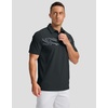 Men’s Golf Polo Shirts Dry Fit Moisture Wicking Performance Short Sleeve | Regular Fit, 3 Button, Collared Shirts, Sun Protection, Lightweight Breathable Pique Fabric, Athletic Work Smart Casual Polo(Black Galaxy)
