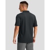 Men’s Golf Polo Shirts Dry Fit Moisture Wicking Performance Short Sleeve | Regular Fit, 3 Button, Collared Shirts, Sun Protection, Lightweight Breathable Pique Fabric, Athletic Work Smart Casual Polo(A-dark Grey)