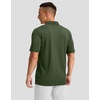 Men’s Golf Polo Shirts Dry Fit Moisture Wicking Performance Short Sleeve | Regular Fit, 3 Button, Collared Shirts, Sun Protection, Lightweight Breathable Pique Fabric, Athletic Work Smart Casual Polo(B-dark Green Stripe)