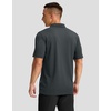 Men’s Golf Polo Shirts Dry Fit Moisture Wicking Performance Short Sleeve | Regular Fit, 3 Button, Collared Shirts, Sun Protection, Lightweight Breathable Pique Fabric, Athletic Work Smart Casual Polo(Deep Grey Stripes)