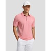 Men’s Golf Polo Shirts Dry Fit Moisture Wicking Performance Short Sleeve | Regular Fit, 3 Button, Collared Shirts, Sun Protection, Lightweight Breathable Pique Fabric, Athletic Work Smart Casual Polo(A-pink)