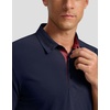 Men’s Golf Polo Shirts Dry Fit Moisture Wicking Performance Short Sleeve | Regular Fit, 3 Button, Collared Shirts, Sun Protection, Lightweight Breathable Pique Fabric, Athletic Work Smart Casual Polo(A-navy)