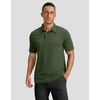 Men’s Golf Polo Shirts Dry Fit Moisture Wicking Performance Short Sleeve | Regular Fit, 3 Button, Collared Shirts, Sun Protection, Lightweight Breathable Pique Fabric, Athletic Work Smart Casual Polo(A-dark Green)