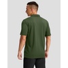 Men’s Golf Polo Shirts Dry Fit Moisture Wicking Performance Short Sleeve | Regular Fit, 3 Button, Collared Shirts, Sun Protection, Lightweight Breathable Pique Fabric, Athletic Work Smart Casual Polo(A-dark Green)