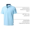 Men’s Golf Polo Shirts Dry Fit Moisture Wicking Performance Short Sleeve | Regular Fit, 3 Button, Collared Shirts, Sun Protection, Lightweight Breathable Pique Fabric, Athletic Work Smart Casual Polo(A-light Blue)