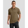 Men’s Golf Polo Shirts Dry Fit Moisture Wicking Performance Short Sleeve | Regular Fit, 3 Button, Collared Shirts, Sun Protection, Lightweight Breathable Pique Fabric, Athletic Work Smart Casual Polo(A-khaki)