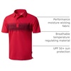 Men’s Golf Polo Shirts Dry Fit Moisture Wicking Performance Short Sleeve | Regular Fit, 3 Button, Collared Shirts, Sun Protection, Lightweight Breathable Pique Fabric, Athletic Work Smart Casual Polo(B-red Stripe)