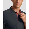 Men’s Golf Polo Shirts Dry Fit Moisture Wicking Performance Short Sleeve | Regular Fit, 3 Button, Collared Shirts, Sun Protection, Lightweight Breathable Pique Fabric, Athletic Work Smart Casual Polo(A-dark Grey)