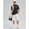 Men’s Golf Polo Shirts Dry Fit Moisture Wicking Performance Short Sleeve | Regular Fit, 3 Button, Collared Shirts, Sun Protection, Lightweight Breathable Pique Fabric, Athletic Work Smart Casual Polo(Black Galaxy)
