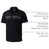 Men’s Golf Polo Shirts Dry Fit Moisture Wicking Performance Short Sleeve | Regular Fit, 3 Button, Collared Shirts, Sun Protection, Lightweight Breathable Pique Fabric, Athletic Work Smart Casual Polo(B-black Parallelogram)