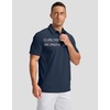Men’s Golf Polo Shirts Dry Fit Moisture Wicking Performance Short Sleeve | Regular Fit, 3 Button, Collared Shirts, Sun Protection, Lightweight Breathable Pique Fabric, Athletic Work Smart Casual Polo(Navy Flower)