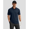 Men’s Golf Polo Shirts Dry Fit Moisture Wicking Performance Short Sleeve | Regular Fit, 3 Button, Collared Shirts, Sun Protection, Lightweight Breathable Pique Fabric, Athletic Work Smart Casual Polo(A-navy)