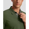 Men’s Golf Polo Shirts Dry Fit Moisture Wicking Performance Short Sleeve | Regular Fit, 3 Button, Collared Shirts, Sun Protection, Lightweight Breathable Pique Fabric, Athletic Work Smart Casual Polo(A-dark Green)