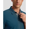 Men’s Golf Polo Shirts Dry Fit Moisture Wicking Performance Short Sleeve | Regular Fit, 3 Button, Collared Shirts, Sun Protection, Lightweight Breathable Pique Fabric, Athletic Work Smart Casual Polo(A-reflecting Pond)