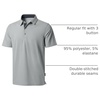 Men’s Golf Polo Shirts Dry Fit Moisture Wicking Performance Short Sleeve | Regular Fit, 3 Button, Collared Shirts, Sun Protection, Lightweight Breathable Pique Fabric, Athletic Work Smart Casual Polo(A-grey)