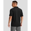 Men’s Golf Polo Shirts Dry Fit Moisture Wicking Performance Short Sleeve | Regular Fit, 3 Button, Collared Shirts, Sun Protection, Lightweight Breathable Pique Fabric, Athletic Work Smart Casual Polo(A-black)