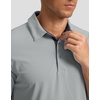 Men’s Golf Polo Shirts Dry Fit Moisture Wicking Performance Short Sleeve | Regular Fit, 3 Button, Collared Shirts, Sun Protection, Lightweight Breathable Pique Fabric, Athletic Work Smart Casual Polo(A-grey)