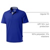 Men’s Golf Polo Shirts Dry Fit Moisture Wicking Performance Short Sleeve | Regular Fit, 3 Button, Collared Shirts, Sun Protection, Lightweight Breathable Pique Fabric, Athletic Work Smart Casual Polo(A-royal Blue)