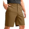 G Gradual Men’s Casual Shorts 9″ Lightweight Golf Shorts for Men(Brown, L) | Stretch, Quick Dry, Breathable, Moisture wicking, Expandable Waistband, Zip fly, Comfort