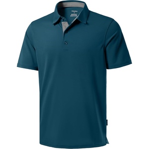 Men’s Golf Polo Shirts Dry Fit Moisture Wicking Performance Short Sleeve | Regular Fit, 3 Button, Collared Shirts, Sun Protection, Lightweight Breathable Pique Fabric, Athletic Work Smart Casual Polo(A-reflecting Pond)