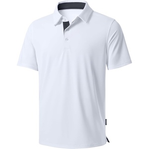 Men’s Golf Polo Shirts Dry Fit Moisture Wicking Performance Short Sleeve | Regular Fit, 3 Button, Collared Shirts, Sun Protection, Lightweight Breathable Pique Fabric, Athletic Work Smart Casual Polo(A-white)