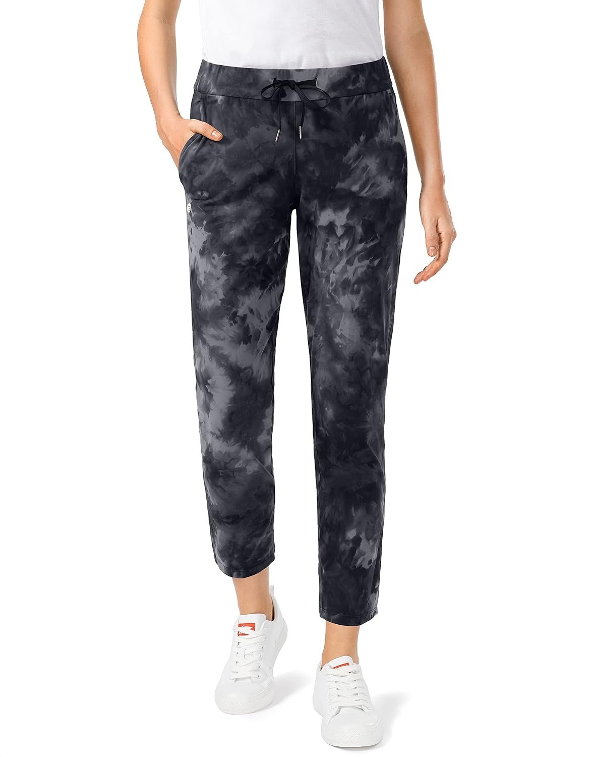 image:imageG Gradual Womens Pants with Deep Pockets 78 Stretch Ankle Sweatpants Golf Athletic Travel Lounge Business Casual Butter Soft 4way Stretch Wash and Dry Well Flattering LightweightBlack Tie Dye