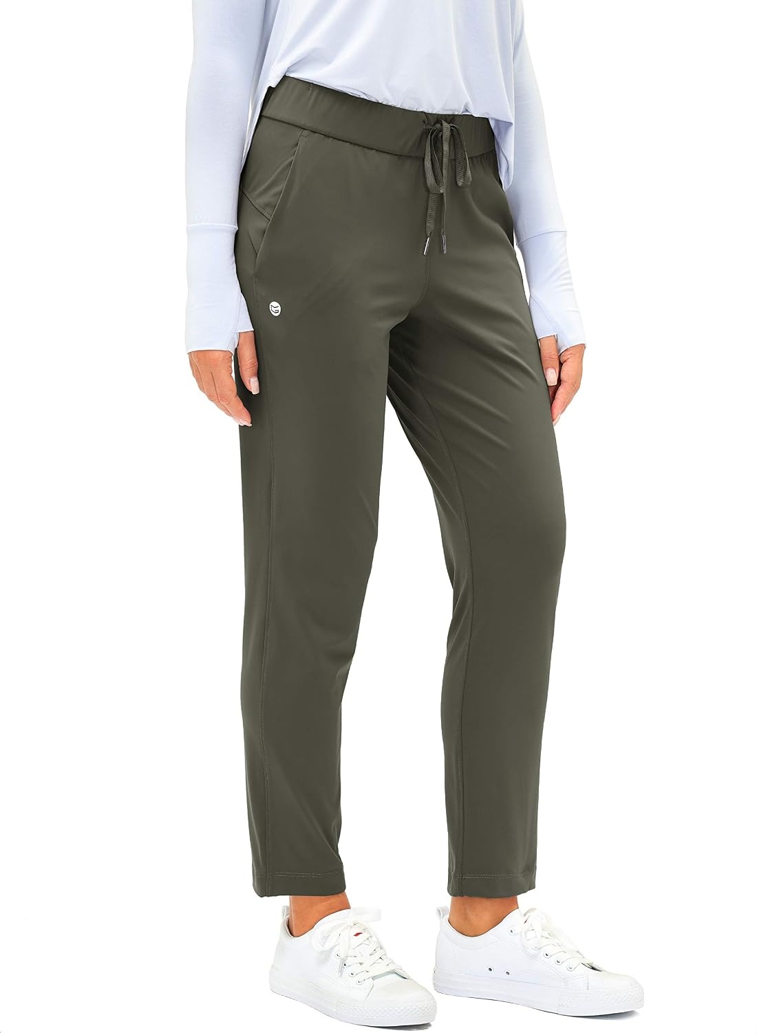 image:imageG Gradual Womens Pants with Deep Pockets 78 Stretch Ankle Sweatpants Golf Athletic Travel Lounge Business Casual Butter Soft 4way Stretch Wash and Dry Well Flattering LightweightOlive Green
