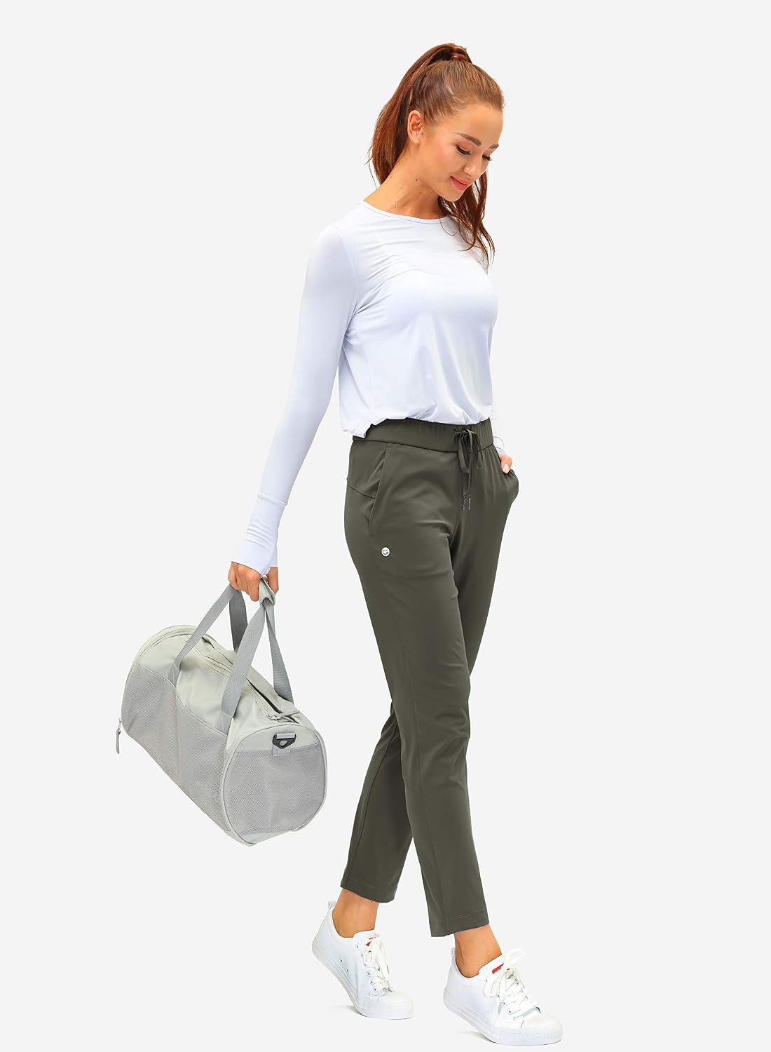 image:imageG Gradual Womens Pants with Deep Pockets 78 Stretch Ankle Sweatpants Golf Athletic Travel Lounge Business Casual Butter Soft 4way Stretch Wash and Dry Well Flattering LightweightOlive Green