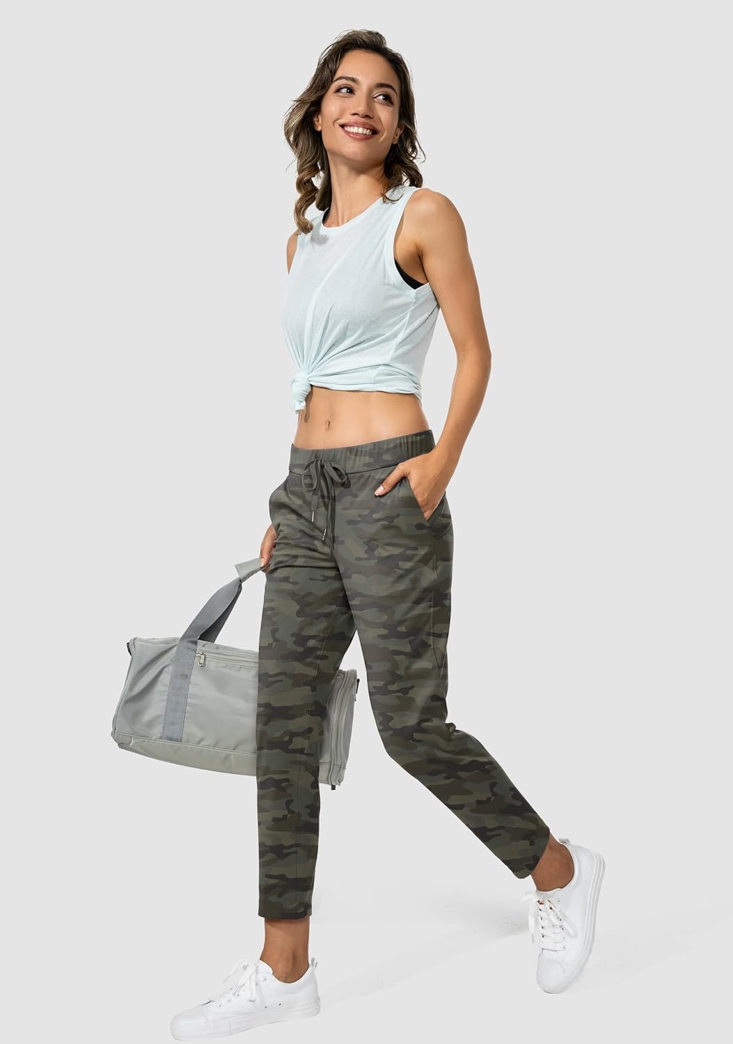image:imageG Gradual Womens Pants with Deep Pockets 78 Stretch Ankle Sweatpants Golf Athletic Travel Lounge Business Casual Butter Soft 4way Stretch Wash and Dry Well Flattering LightweightGreen Camo