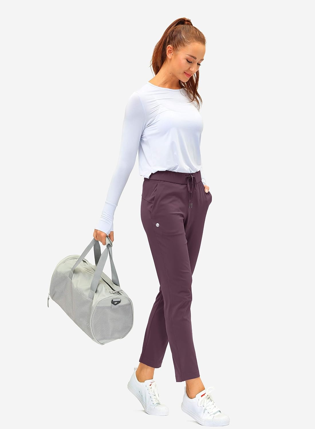 image:imageG Gradual Womens Pants with Deep Pockets 78 Stretch Ankle Sweatpants Golf Athletic Travel Lounge Business Casual Butter Soft 4way Stretch Wash and Dry Well Flattering LightweightWine Red