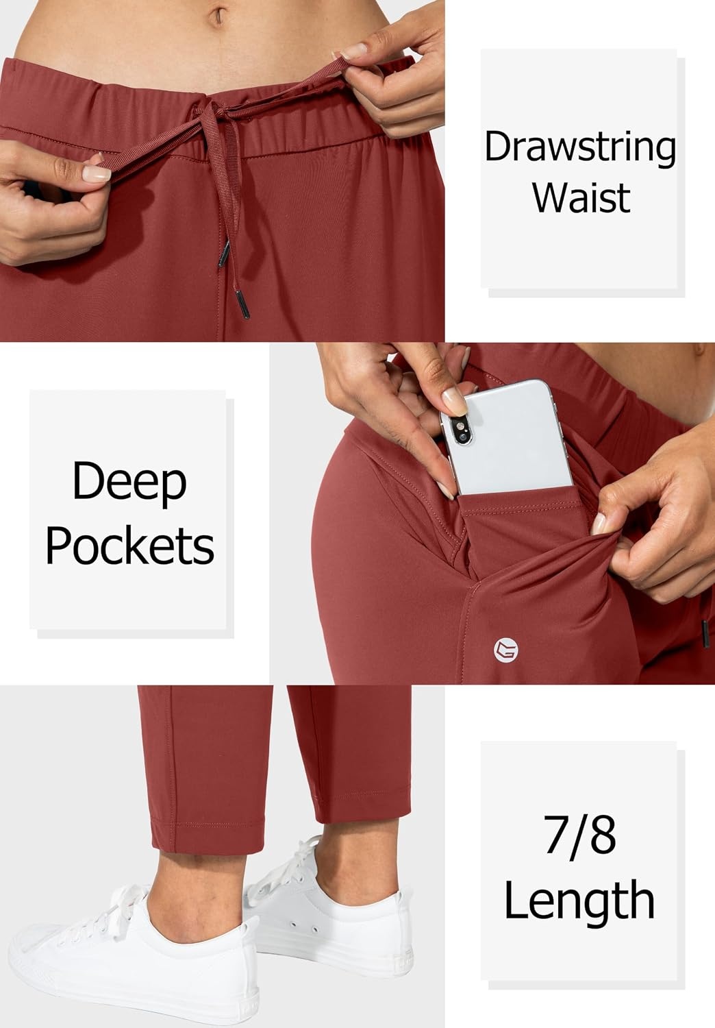 image:imageG Gradual Womens Pants with Deep Pockets 78 Stretch Ankle Sweatpants Golf Athletic Travel Lounge Business Casual Butter Soft 4way Stretch Wash and Dry Well Flattering LightweightSavannah